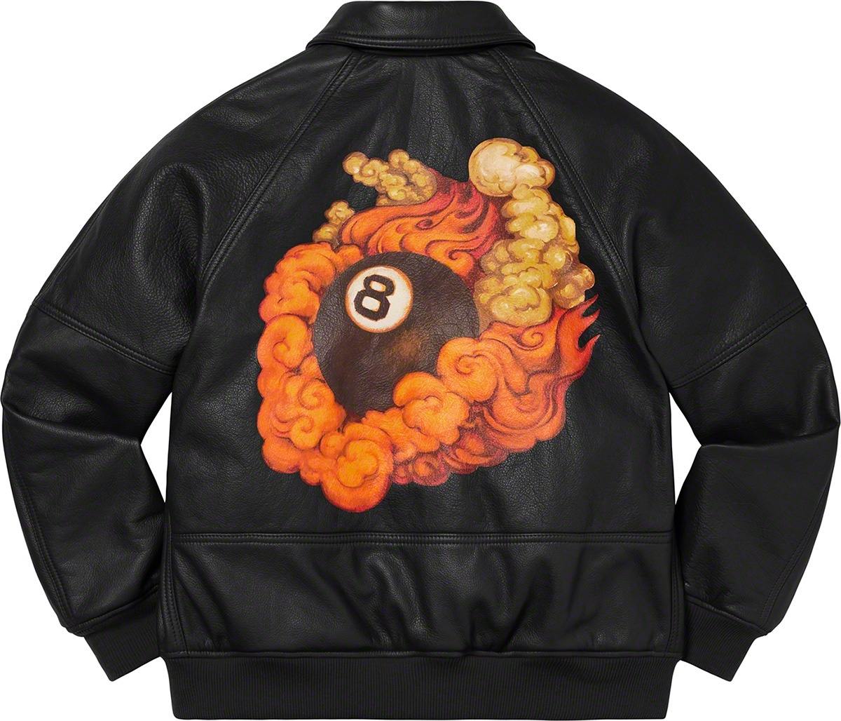 Martin Wong/Supreme Schott® 8-Ball Leather Varsity Jacket view 9